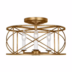 Beatrix 4-Light Semi-Flush Ceiling Light in Antique Gild