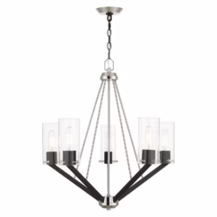 Beckett 5-Light Chandelier in Brushed Nickel & Black