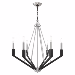 Beckett 6-Light Chandelier in Brushed Nickel & Black