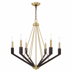 Beckett 6-Light Chandelier in Satin Brass & Bronze