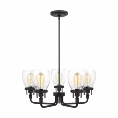 Belton 5-Light Transitional Chandelier in Midnight Black