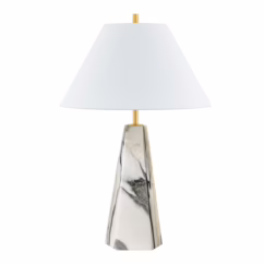 Benicia 1-Light Table Lamp in Aged Brass