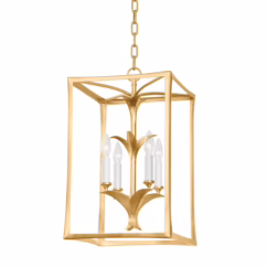 Bergamo 4-Light Lantern in Vintage Gold Leaf