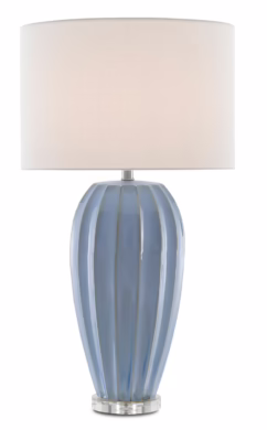 Bluestar 1-Light Table Lamp in Light Blue with Clear