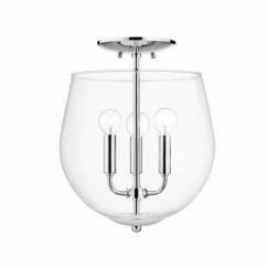 Bobbi 3-Light Semi-Flush Ceiling Light in Polished Nickel
