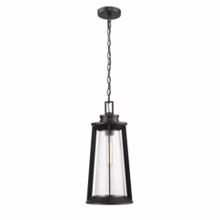 Bolling 1-Light Outdoor Hanging Lantern In Powder Coat Black