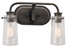 Braelyn 2-Light Bathroom Vanity Light in Olde Bronze