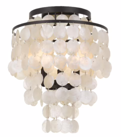 Brielle Ceiling Light in Dark Bronze with Capiz Shell Crystals