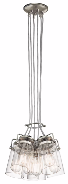 Brinley 6-Light Farmhouse Pendant in Brushed Nickel