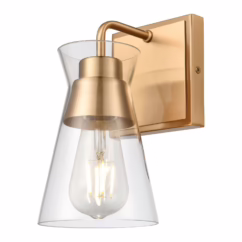 Brookville 1-Light Wall Sconce in Burnished Brass