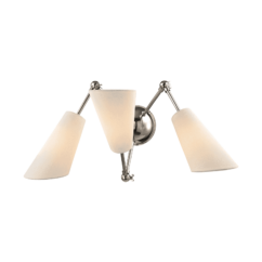 Buckingham 3-Light 12" Wall Sconce in Polished Nickel