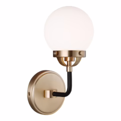 Cafe LED Bathroom Wall Sconce in Satin Brass