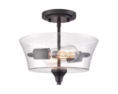 Caily 2-Light Semi-Flush In Matte Black