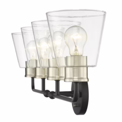 Cameron 4-Light Bathroom Vanity Light In Matte Black Modern Gold