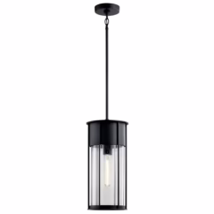 Camillo 8" Outdoor Hanging Light in Textured Black