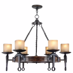 Cape May 6-Light Chandelier in Hand Applied Olde Bronze