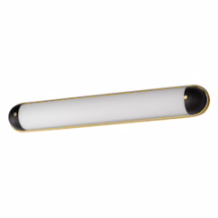 Capsule 1-Light LED Bathroom Vanity Light in Black with Natural Aged Brass
