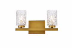 Cassie 2-Light Bathroom Vanity Light in Brass