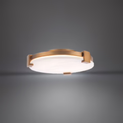 Catalonia 1-Light LED Flush Mount Ceiling Light in Aged Brass