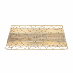 Cayman 2-Light Wall Sconce in Country White and Natural Rattan