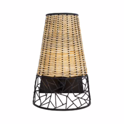 Cayman Wall Sconce in Black and Natural Rattan