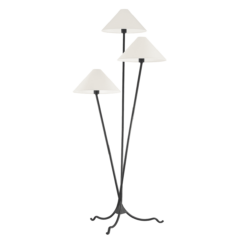 Cedar 3-Light Floor Lamp in Forged Iron