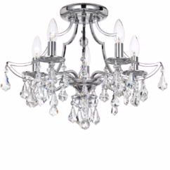 Cedar 5-Light 19" Ceiling Light in Polished Chrome with Clear Swarovski Strass Crystals