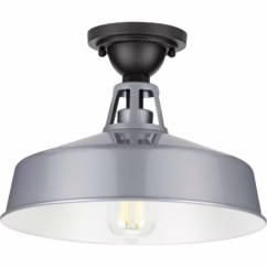 Cedar Springs 1-Light Semi-Flush Mount in Metallic Gray