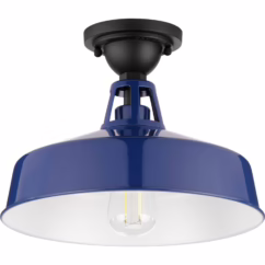 Cedar Springs 1-Light Semi-Flush Mount in Navy