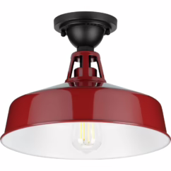 Cedar Springs 1-Light Semi-Flush Mount in Red