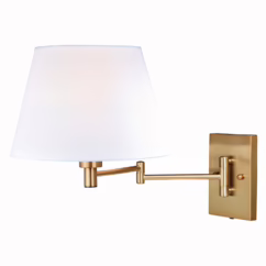 Chapeau 1-Light Swing Arm Wall Light in Natural Brass