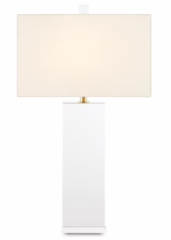 Clara 1-Light Table Lamp in Clear with Brass