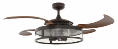 Classic 3-Light 48" Fandelier in Oil Rubbed Bronze and Dark Koa