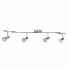 Cobra 4-Light Ceiling Spot-Light Bar in Brushed Steel