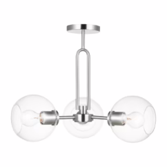 Codyn 3-Light Semi-Flush Ceiling Light in Brushed Nickel