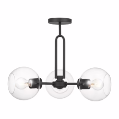 Codyn 3-Light Semi-Flush Ceiling Light in Midnight Black