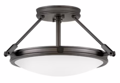 Collier 3-Light Semi-Flush Ceiling Light In Black Oxide