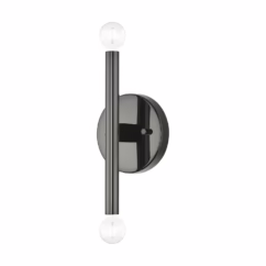 Copenhagen 2-Light Wall Sconce in Black Chrome
