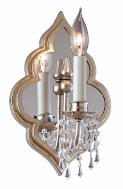 Corbett Bijoux Wall Sconce in Silver Leaf With Antique Mist