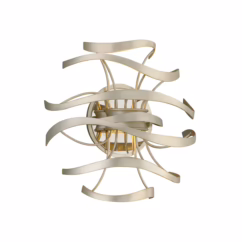Corbett Calligraphy 2-Light Wall Sconce in Silver Leaf Polished Stainless