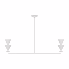 Cornet 2-Light Linear Chandelier in Cast Plaster