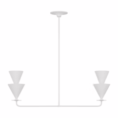 Cornet 2-Light Linear Chandelier in Cast Plaster