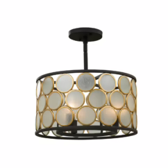 Corsa 3-Light Ceiling Light in Matte Black with Gold