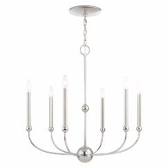 Cortlandt 6-Light Chandelier in Polished Nickel