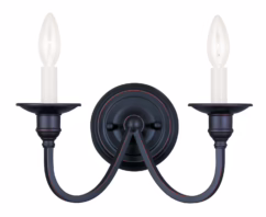 Cranford 2-Light Wall Sconce in Hand Applied Olde Bronze