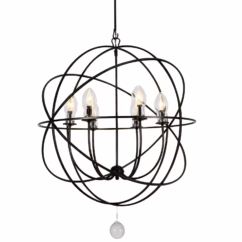 Crystorama Solaris 6-Light 36" Outdoor Hanging Light in English Bronze with Clear Glass Drops Crystals