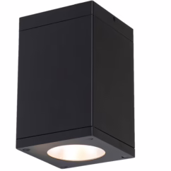 Cube Arch 2700K 1-Light LED Flush Mount Ceiling Light in Black