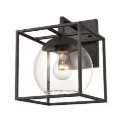 Cubed 1-Light Outdoor Wall Sconce in Charcoal
