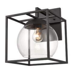 Cubed 1-Light Outdoor Wall Sconce in Charcoal