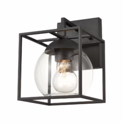 Cubed 1-Light Outdoor Wall Sconce in Charcoal